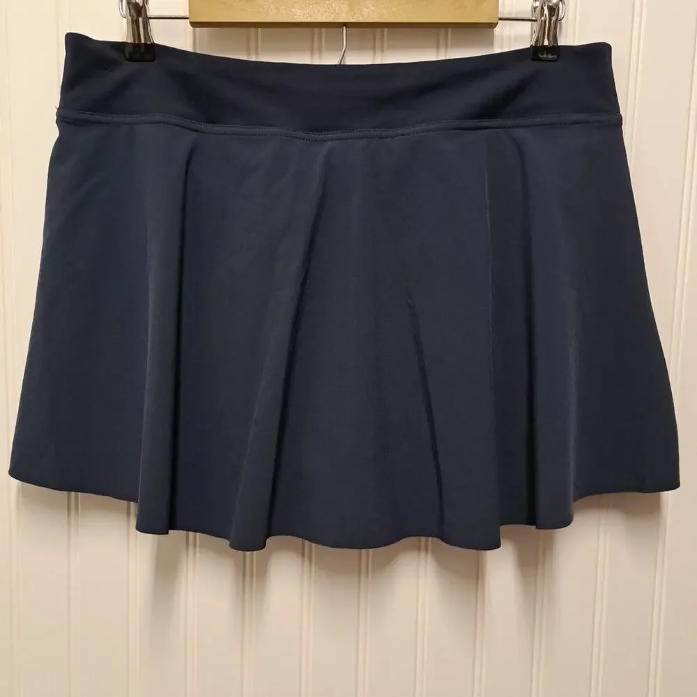 Nike Dri Fit Athletic Skort Womens XL Navy Blue Pleated Pull On Golf Tennis